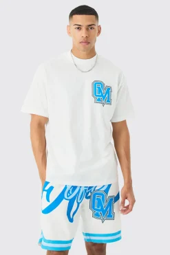 Oversized Ofcl Basketball T-shirt And Short Set | BoohooMAN UK