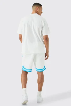 Oversized Ofcl Basketball T-shirt And Short Set | BoohooMAN UK