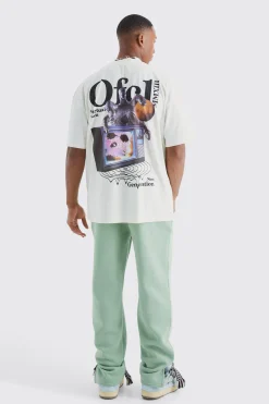 Oversized Ofcl Graphic T-shirt & Jogger Set | BoohooMAN UK