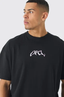 Oversized OFCL Graphic T-Shirt | BoohooMAN UK