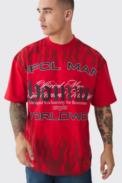 Oversized OFCL Man Homme Distressed Heavyweight T-shirt | BoohooMAN UK