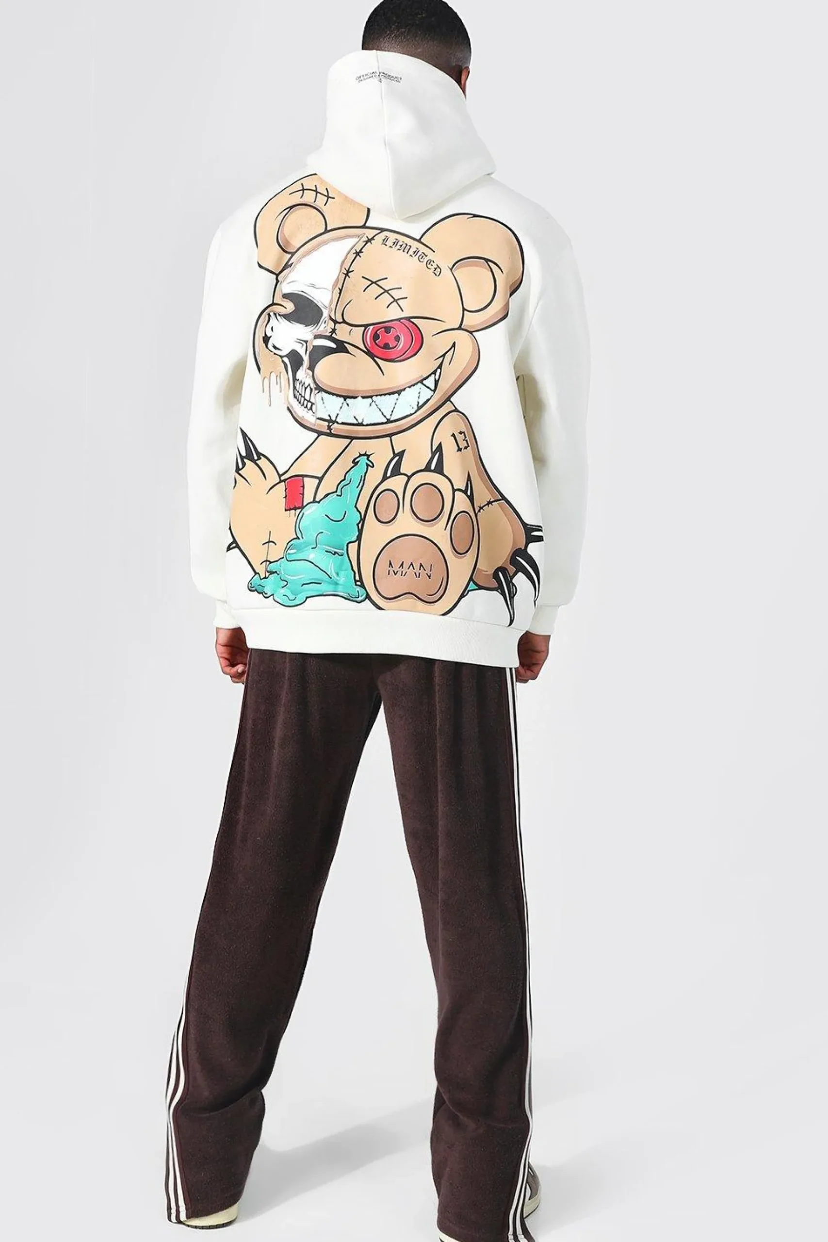 Oversized Ofcl Man Teddy Graphic Hoodie | BoohooMAN UK