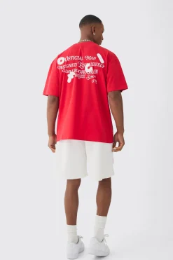 Oversized OFCL Puff Print T-shirt And Short Set | BoohooMAN UK