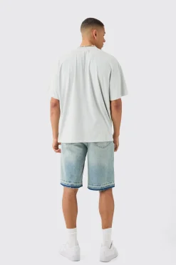 Oversized OFCL Skull Print Wash T-shirt | BoohooMAN UK