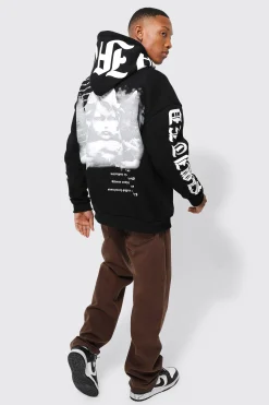 Oversized Ofcl Statue Graphic Hoodie | BoohooMAN UK