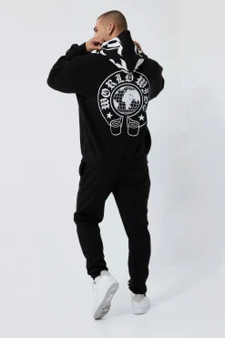 Oversized Ofcl Worldwide Hooded Tracksuit | BoohooMAN UK