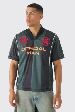 Oversized Offcl Man Boxy Half Sleeve Football T-shirt | BoohooMAN UK