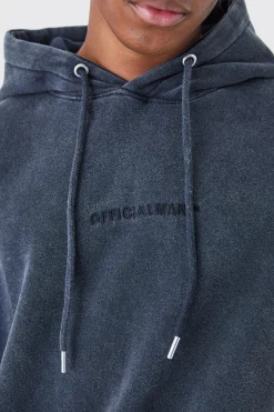 Oversized Official Acid Wash Hoodie | BoohooMAN UK