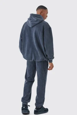Oversized Official Acid Wash Hoodie | BoohooMAN UK