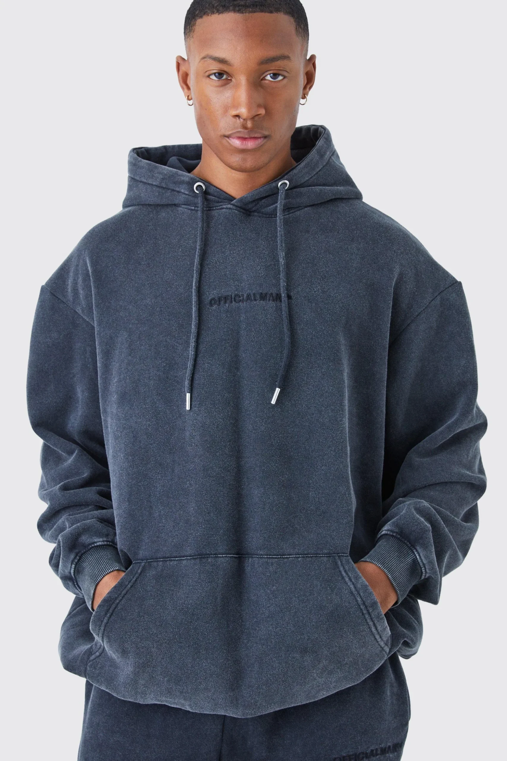 Oversized Official Acid Wash Hoodie | BoohooMAN UK