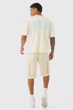 Oversized Official Applique Wash Heavyweight T-shirt | BoohooMAN UK