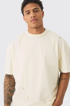 Oversized Official Applique Wash Heavyweight T-shirt | BoohooMAN UK