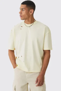 Oversized Official Applique Wash Heavyweight T-shirt | BoohooMAN UK