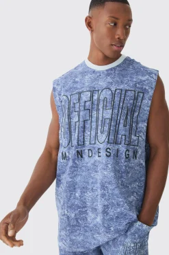 Oversized Official Concrete Printed Tank | BoohooMAN UK