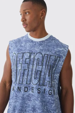 Oversized Official Concrete Printed Tank | BoohooMAN UK