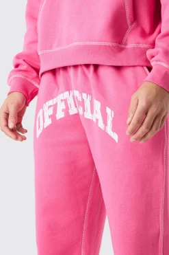 Oversized Official Contrast Stitch Jogger | BoohooMAN UK