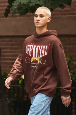 Oversized Official Cracked Print Hoodie | BoohooMAN UK