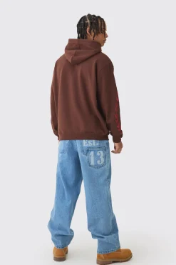 Oversized Official Cracked Print Hoodie | BoohooMAN UK
