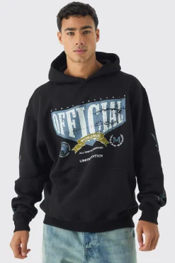 Oversized Official Cracked Print Hoodie | BoohooMAN UK