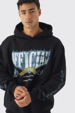 Oversized Official Cracked Print Hoodie | BoohooMAN UK