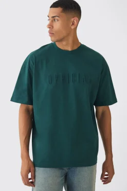Oversized Official Embossed Detail T-Shirt | BoohooMAN UK