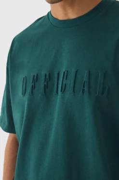 Oversized Official Embossed Detail T-Shirt | BoohooMAN UK