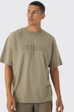 Oversized Official Embossed Detail T-Shirt | BoohooMAN UK
