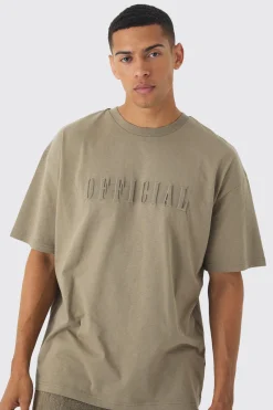 Oversized Official Embossed Detail T-Shirt | BoohooMAN UK