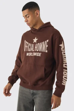 Oversized Official Homme Print Hoodie | BoohooMAN UK