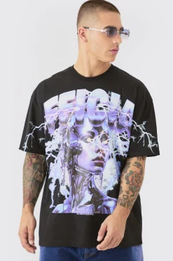 Oversized Official Large Graphic T-shirt | BoohooMAN UK