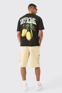 Oversized Official Lemon Back Print T-shirt | BoohooMAN UK