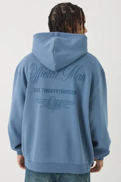 Oversized Official Man Print Hoodie | BoohooMAN UK
