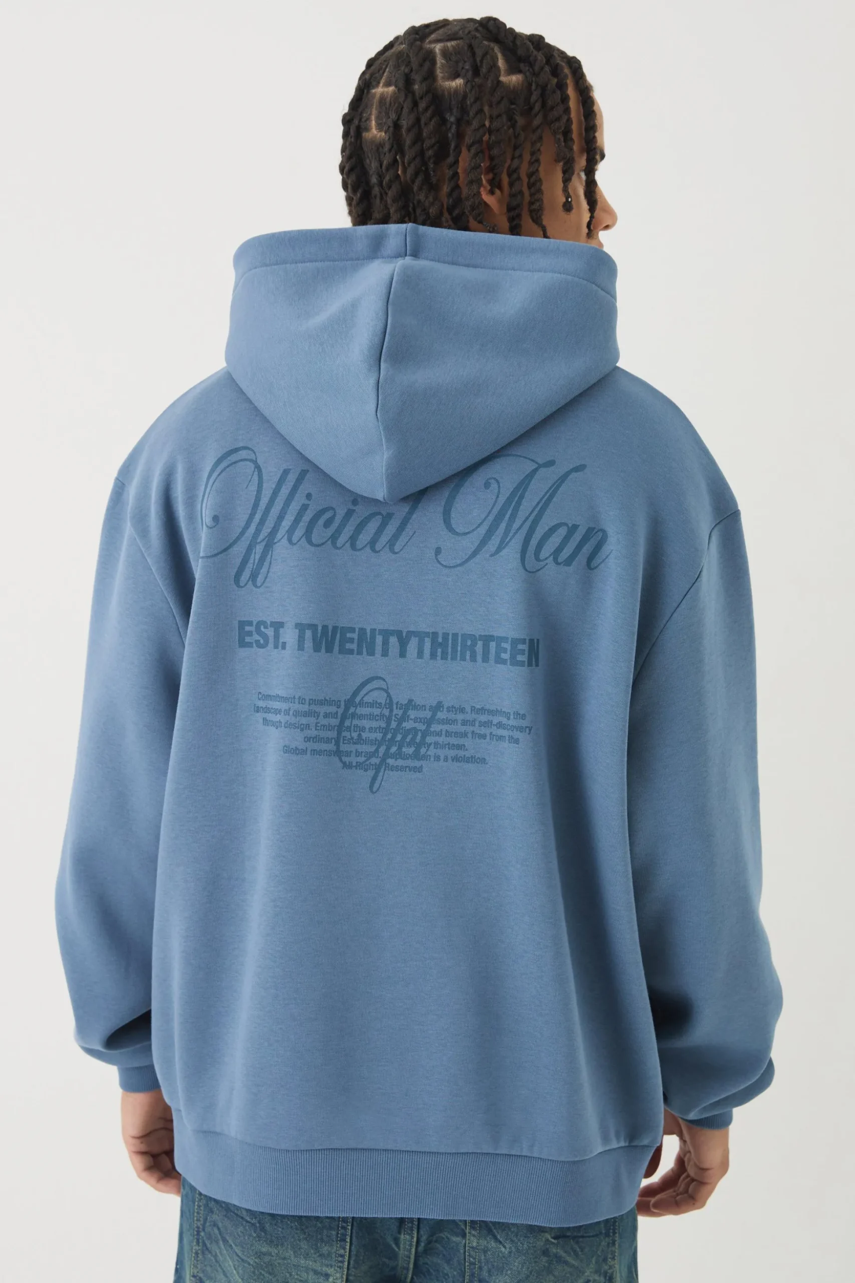 Oversized Official Man Print Hoodie | BoohooMAN UK