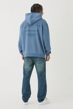 Oversized Official Man Print Hoodie | BoohooMAN UK