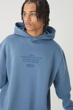 Oversized Official Man Print Hoodie | BoohooMAN UK