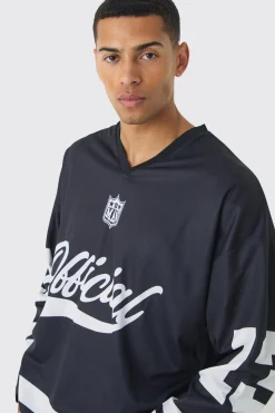 Oversized Official Mesh Hockey Top | BoohooMAN UK