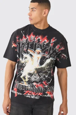 Oversized Official Over Seams Graphic T-shirt | BoohooMAN UK