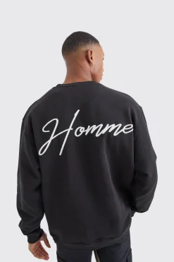 Oversized Official Puff Print Sweatshirt | BoohooMAN UK