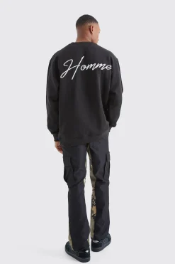 Oversized Official Puff Print Sweatshirt | BoohooMAN UK