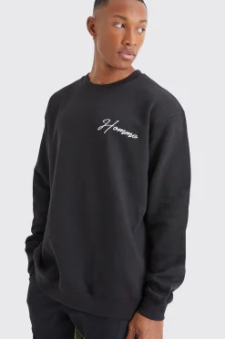 Oversized Official Puff Print Sweatshirt | BoohooMAN UK