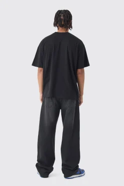 Oversized Official Split Print T-Shirt | BoohooMAN UK
