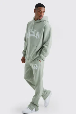 Oversized Official Spray Print Tracksuit | BoohooMAN UK