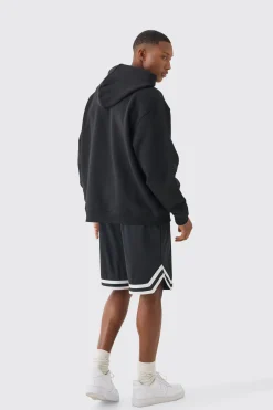 Oversized Official Varsity Hoodie And Basketball Short Set | BoohooMAN UK