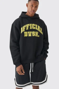 Oversized Official Varsity Hoodie And Basketball Short Set | BoohooMAN UK