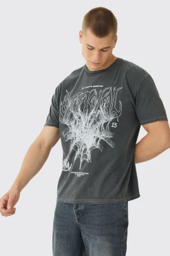 Oversized Official Web Print T-Shirt | BoohooMAN UK