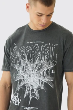 Oversized Official Web Print T-Shirt | BoohooMAN UK