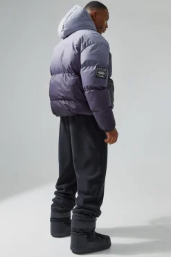 Oversized Ombre Print Ski Puffer Jacket | BoohooMAN UK