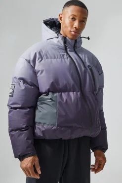 Oversized Ombre Print Ski Puffer Jacket | BoohooMAN UK