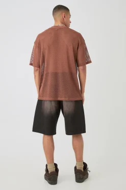 Oversized Open Mesh T-shirt | BoohooMAN UK