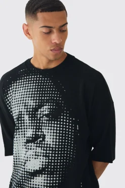 Oversized Open Stitch Biggie License Printed Knitted T-shirt | BoohooMAN UK